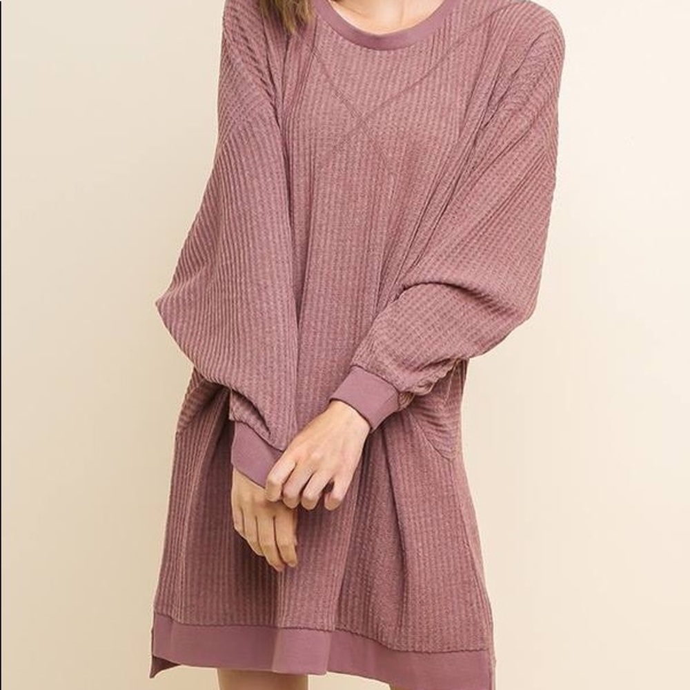Rustic Waffle Knit Dress